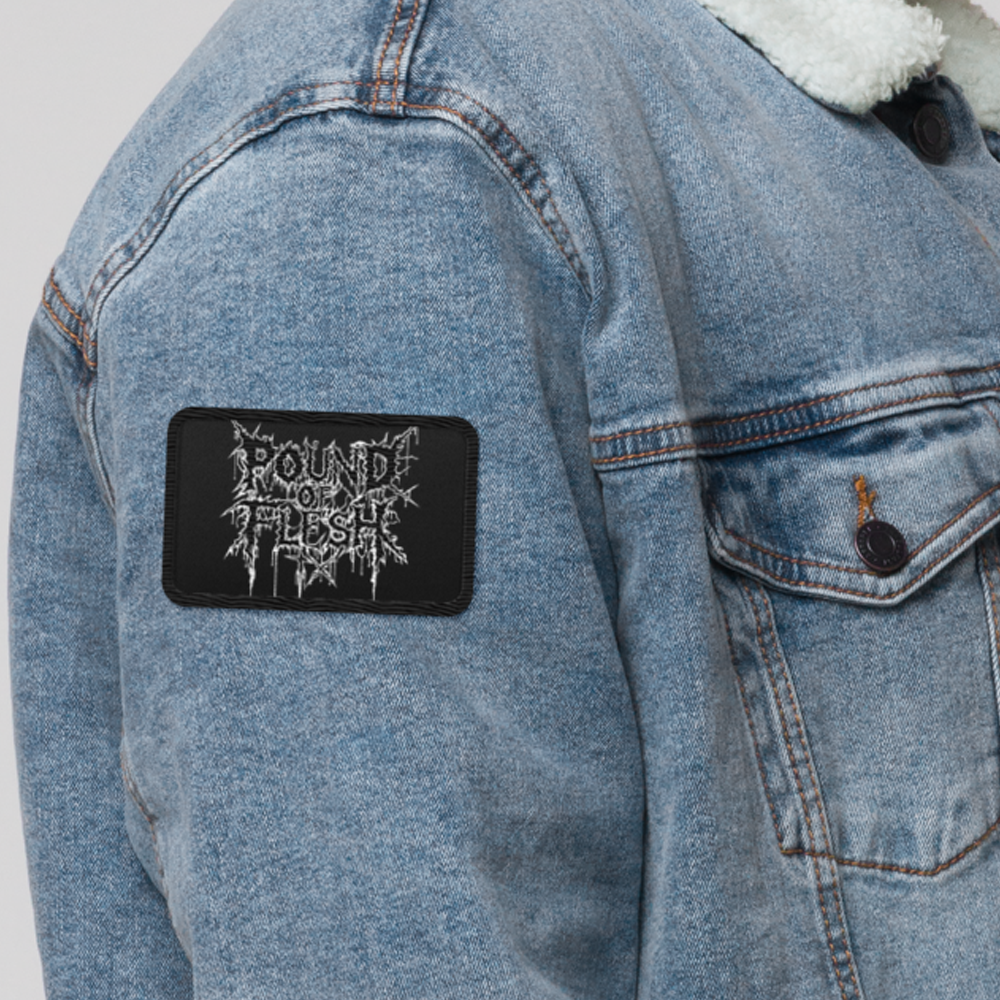RBlack and white Pound Of Flesh TX embroidered patch